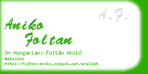 aniko foltan business card