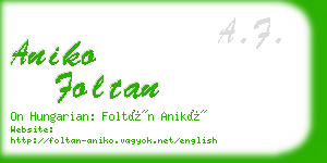 aniko foltan business card